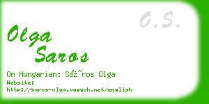 olga saros business card